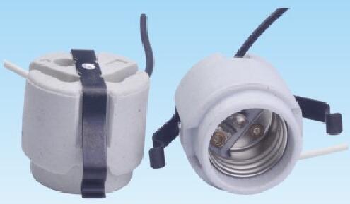 Medium Base E26 Double Light Fixture Socket,Screw Fixing Porcelain E26 Twin Light Socket with Bushing Dual Bulb Socket 