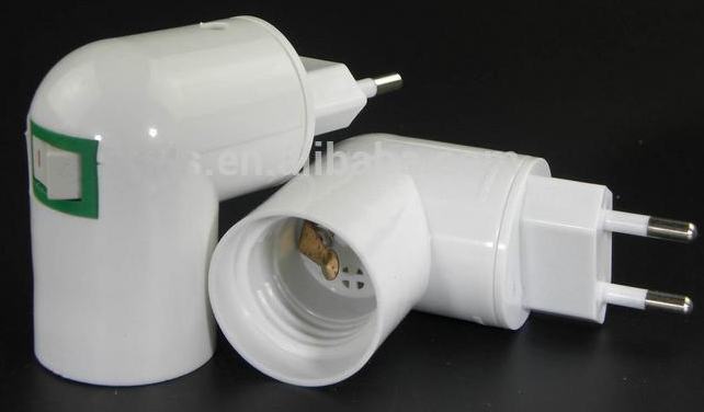 20cm E27 Light Bulb Lamp Holder Base Adapter Extender Socket+Switch US/EU Plug 