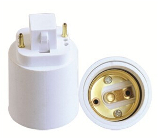 G24 to E27 2Pin light bulb socket adapter with CE