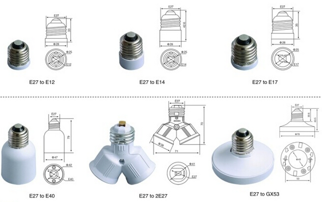 50x Small Screw SES E14 To GU10 Light Bulb Adaptor Lamp Socket Converter Holder 