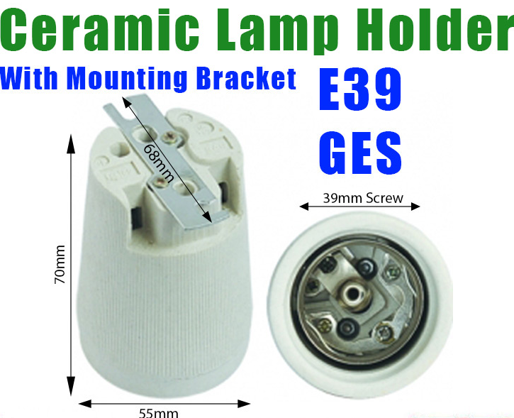 E39 E40 Mogul Edison Screw Ceramic Lamp Holder Socket With Mounting Bracket 