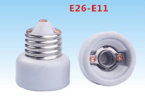 Porcelain E26 to E11 light bulb socket adapter for Japan lamps