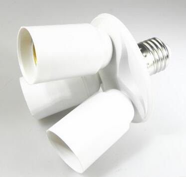 E27 E40 to 3 E27 light bulb sockets plastic splitters white