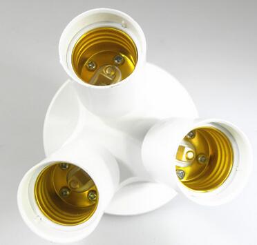 E27 E40 to 3 E27 light bulb sockets plastic splitters white