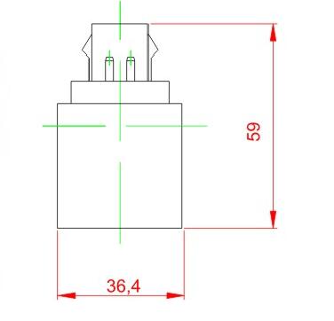 GU23 to E26 plastic lamp holder adapter technical drawing