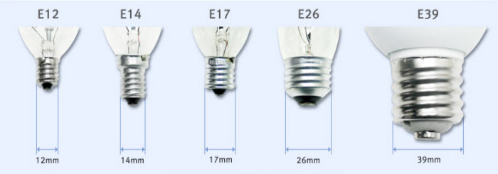 light bulb socket size