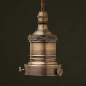 Antiqued 2.25 inch Cast Gallery brass bulb holder