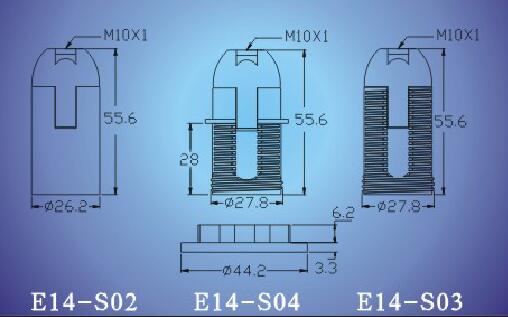 E14-S02-S03-S04 push in terminal bakelite lamp socket diagram