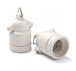 Porcelain E27 festoon lamp holder