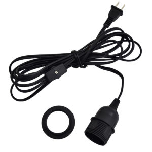  light socket with cord and plug black e26 e27