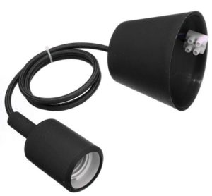 black e27 pendant lamp holder with UL 