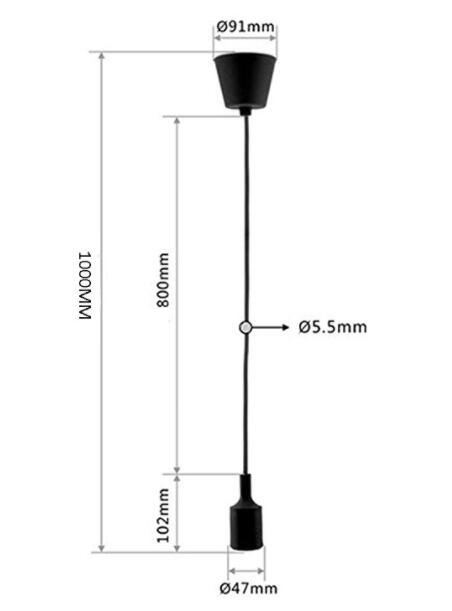 China factory made e27 pendant lamp holder size