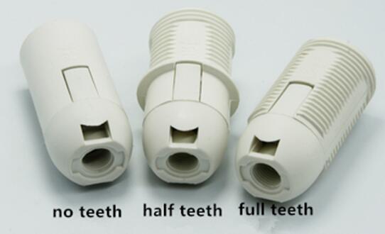E27 bakelite lamp socket no teeth half teeth full teeth