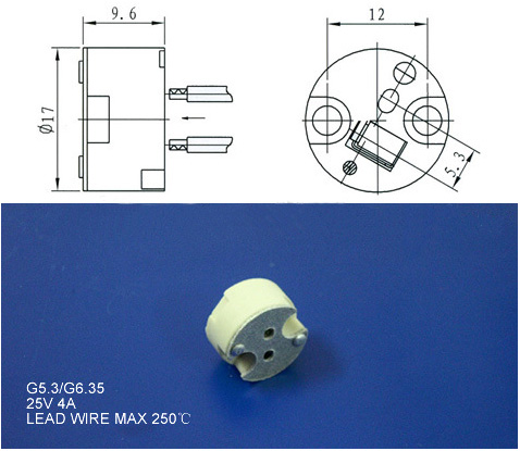 2 pin bulb socket for led & halogen lamps