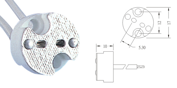 Gu10 socket leads diagram size