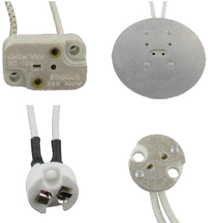 Circular gu5.3 lamp socket for 12v 50w halogen bulbs