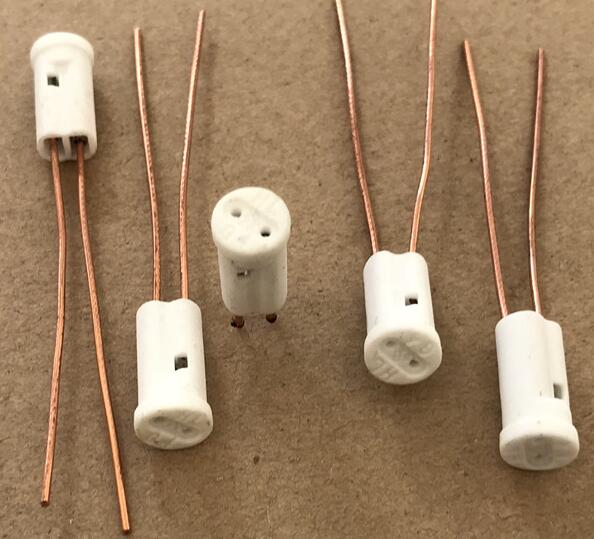 Ceramic G4 bi pin halogen bulb socket 12v light fitting cable