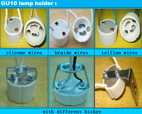 Gu10 led lamp holder sockets with metal brackets