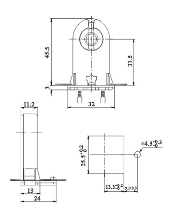 4x T8 to T5 Lamp Holder Socket Adaptor 38mm Long 26mm 1" to 16mm Tube Converter 