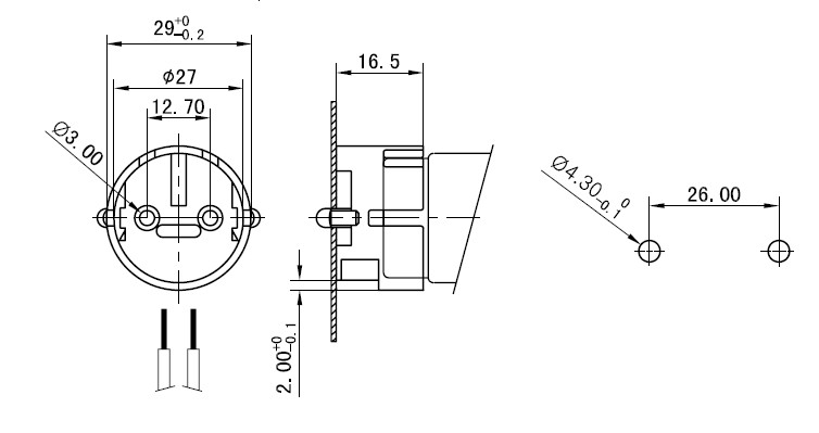 fluorescent tube starter socket lamp holders G13 F06 diagram