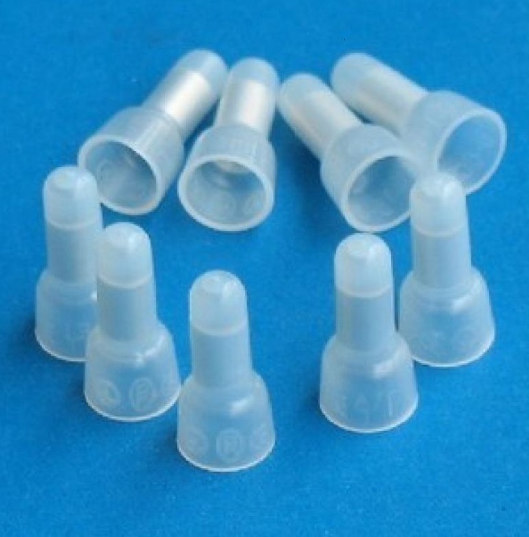 Closed-End Wire Connectors Crimp Terminals Cap White