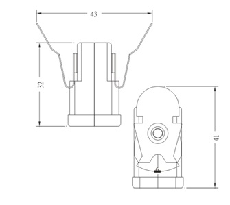 E12 Phenolic Candelabra Lamp holder Base GE-312-1 Drawing