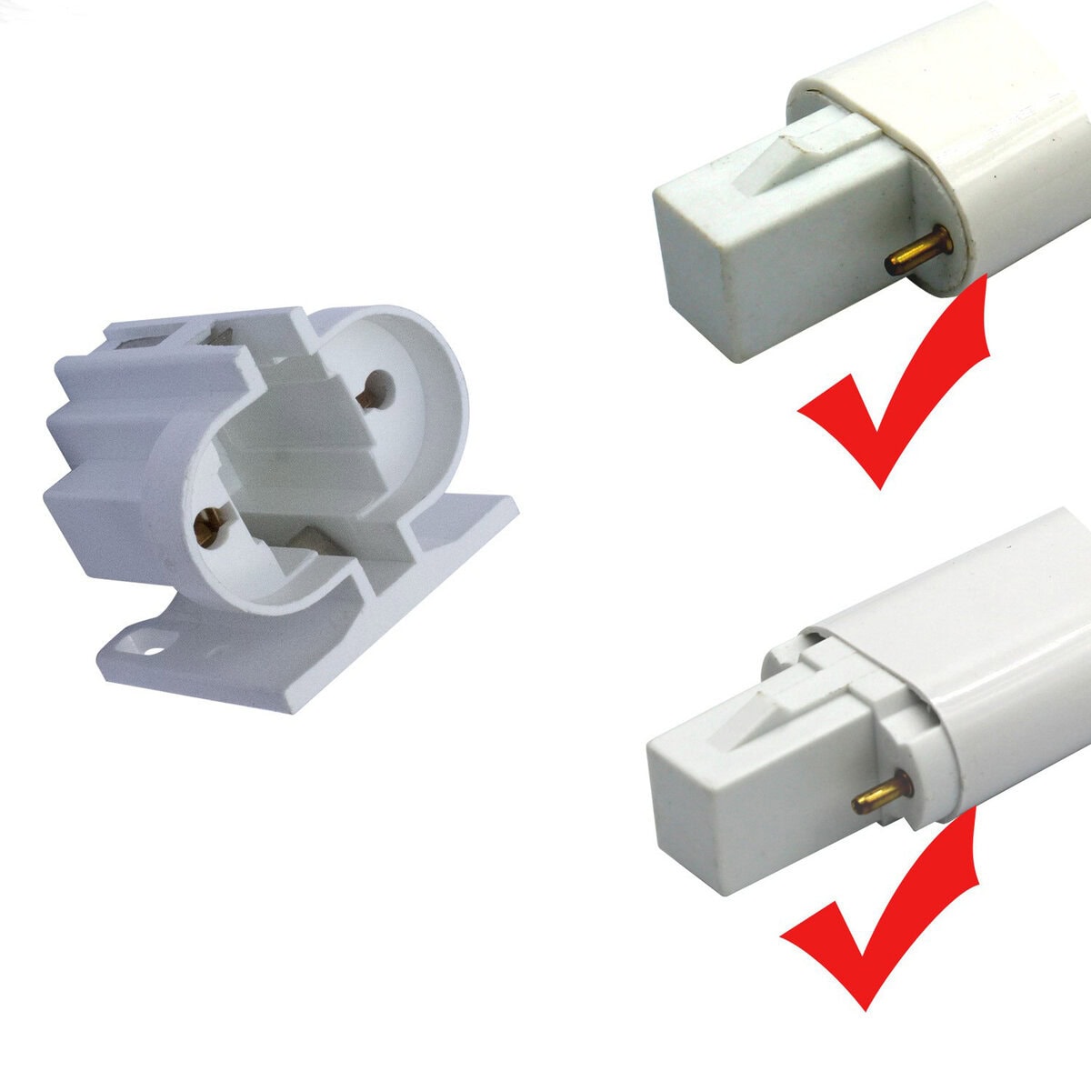 G23 Surface mounted compact fluorescent light bulb sockets