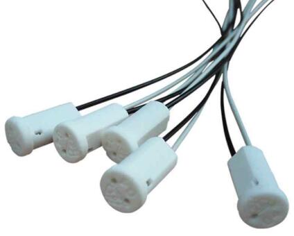 4 x Ceramic Connector with 1M Lead for Linear Halogen Lamps Bain Marie etc. 
