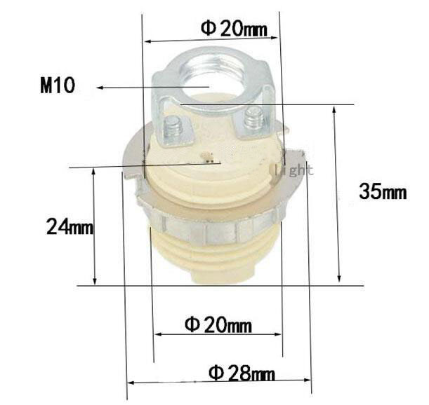 G9 ceramic lamp holder socket base m10 bracket drawing size