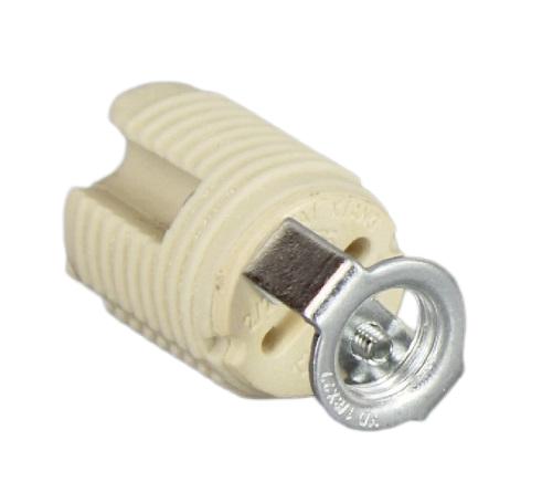 G9 ceramic lamp socket base with push terminals and 1/8IPS hickey