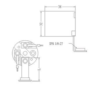 GE-6002L E26 Phenolic Lamp holder sockets with L bracket Diagram