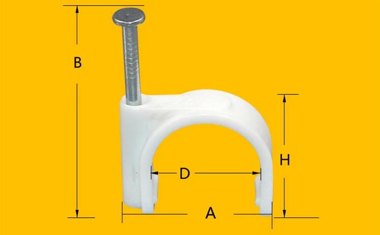 Round Cable Wire Clips 6mm Wire Cord Tie Holder Single Coaxial Nail Clamps Dimension