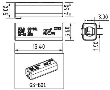 SMD Wire PC Connector GS-B01 Dimension