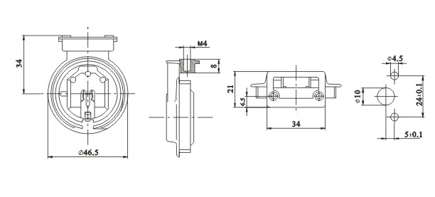 T5 G5 Protected lampholders Diagram