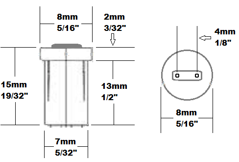 G4 light socket base Drawing size