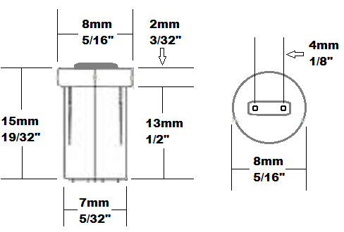 G4 plug in ceramic light bulb socket base wire connector drawing size