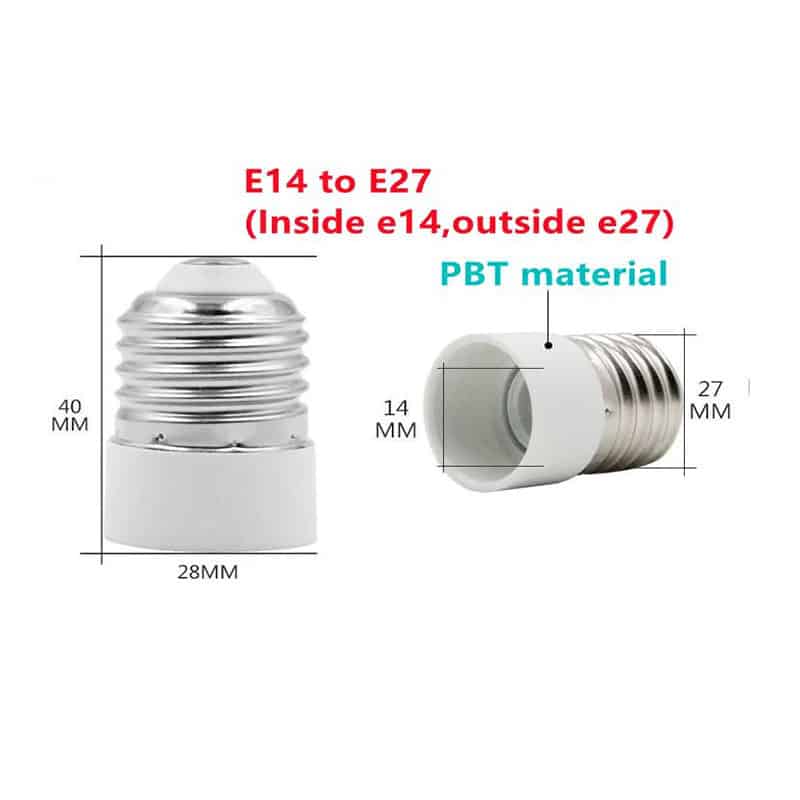 E14 to E27 light bulb socket lamp holder adapters