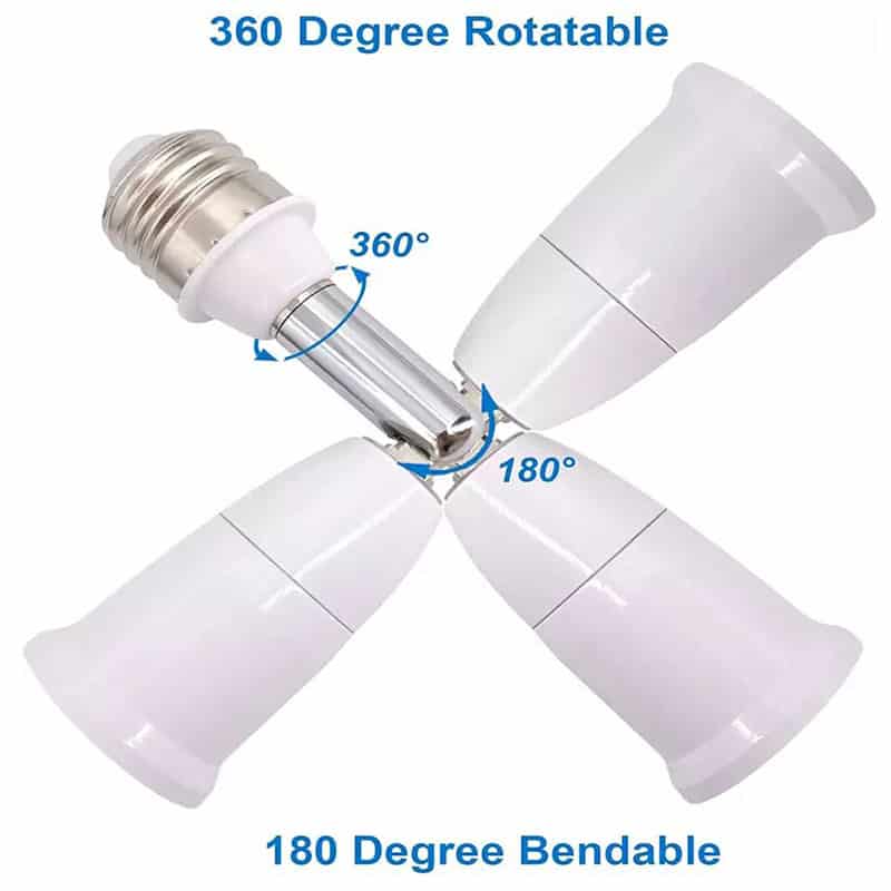 E27 Light Socket Extender 14cm Extension Socket Flexible Extender Adapter Adjustable Vertical Medium Light Bulb