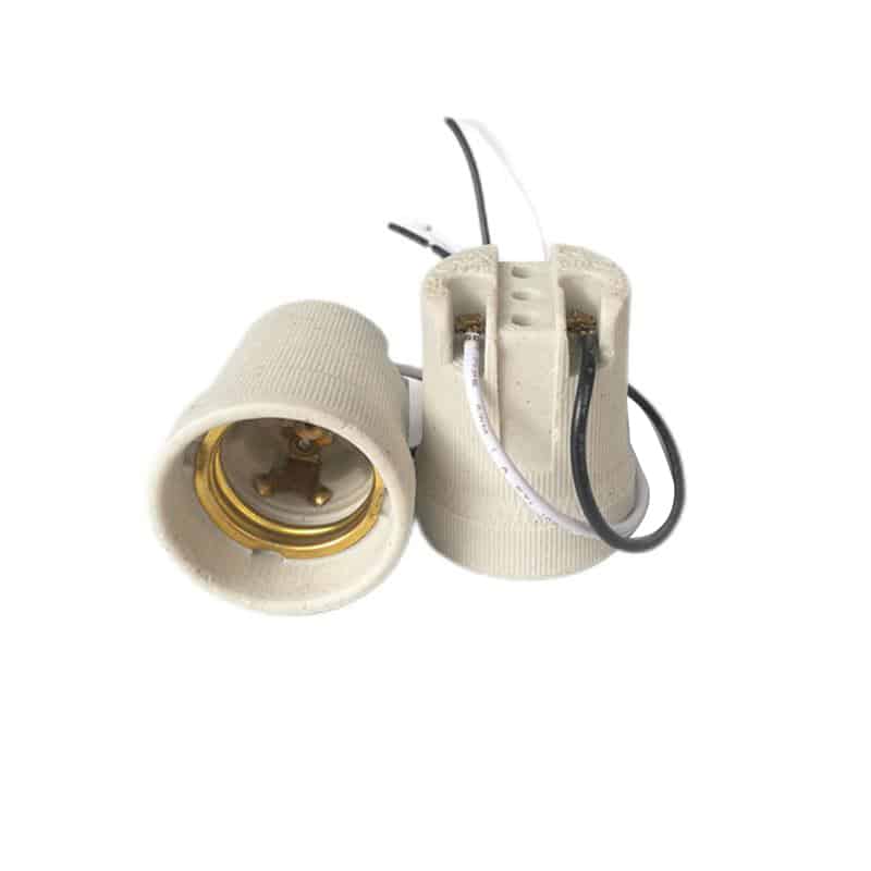 E27 ceramic light bulb sockets lamp holder with leads