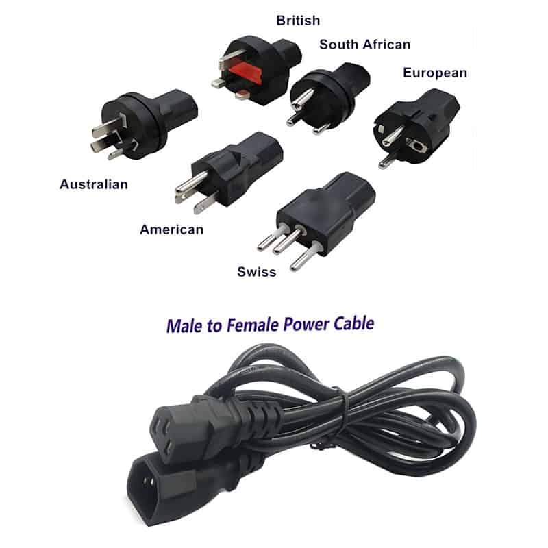 Extension Cable AC Power Cord with UK EU AU US plug