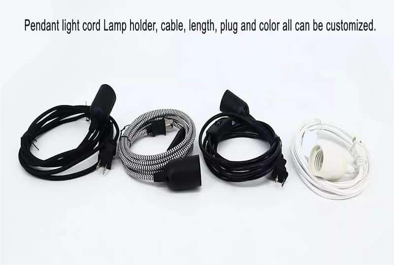 Lamp holder E27 Base Bulb Socket Pendant Light Fabric Cord