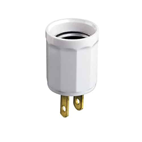 Polarized 2-Prong Outlet to light socket plug adapter
