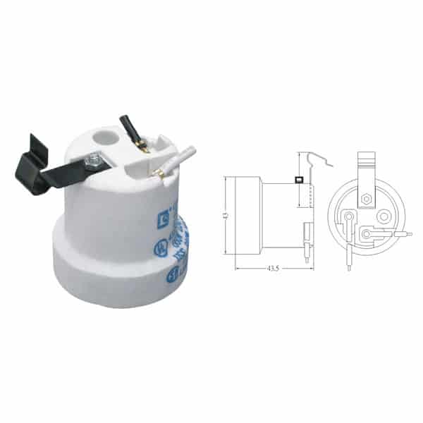 E26 porcelain light socket ceramic lamp holder with bracket GE-6003-9