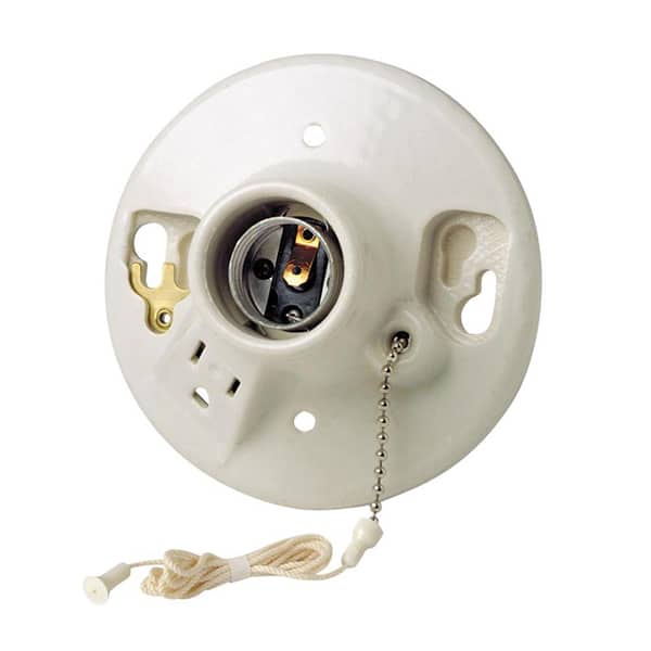E26 porcelain pull chain light socket 4 inch