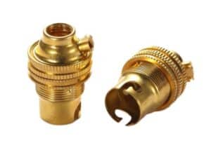 B15 Brass Bayonet Light Bulb Sockets With Earth Terminal