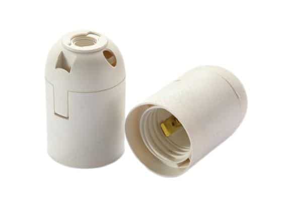 E26 Plastic Plain Light Bulb Sockets white