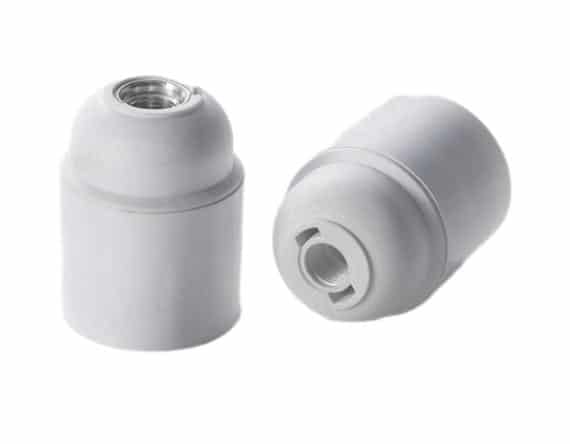 E26 Plastic Plain Screw Light Bulb Sockets White
