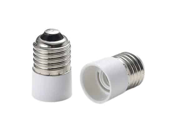 E27 to E14 light bulb socket adapters white