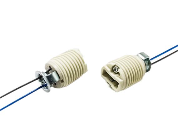 G9 porcelain halogen light bulb sockets with cable