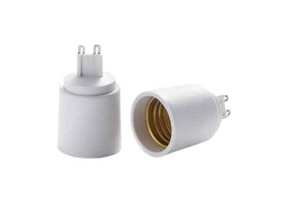 G9 to E27 light bulb socket adapters white
